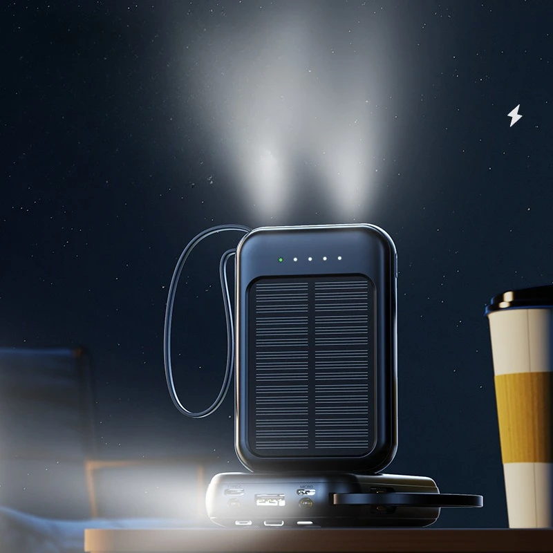 Solar Power Bank Built-in Cabl - Solar Emergency Charger recension och pris