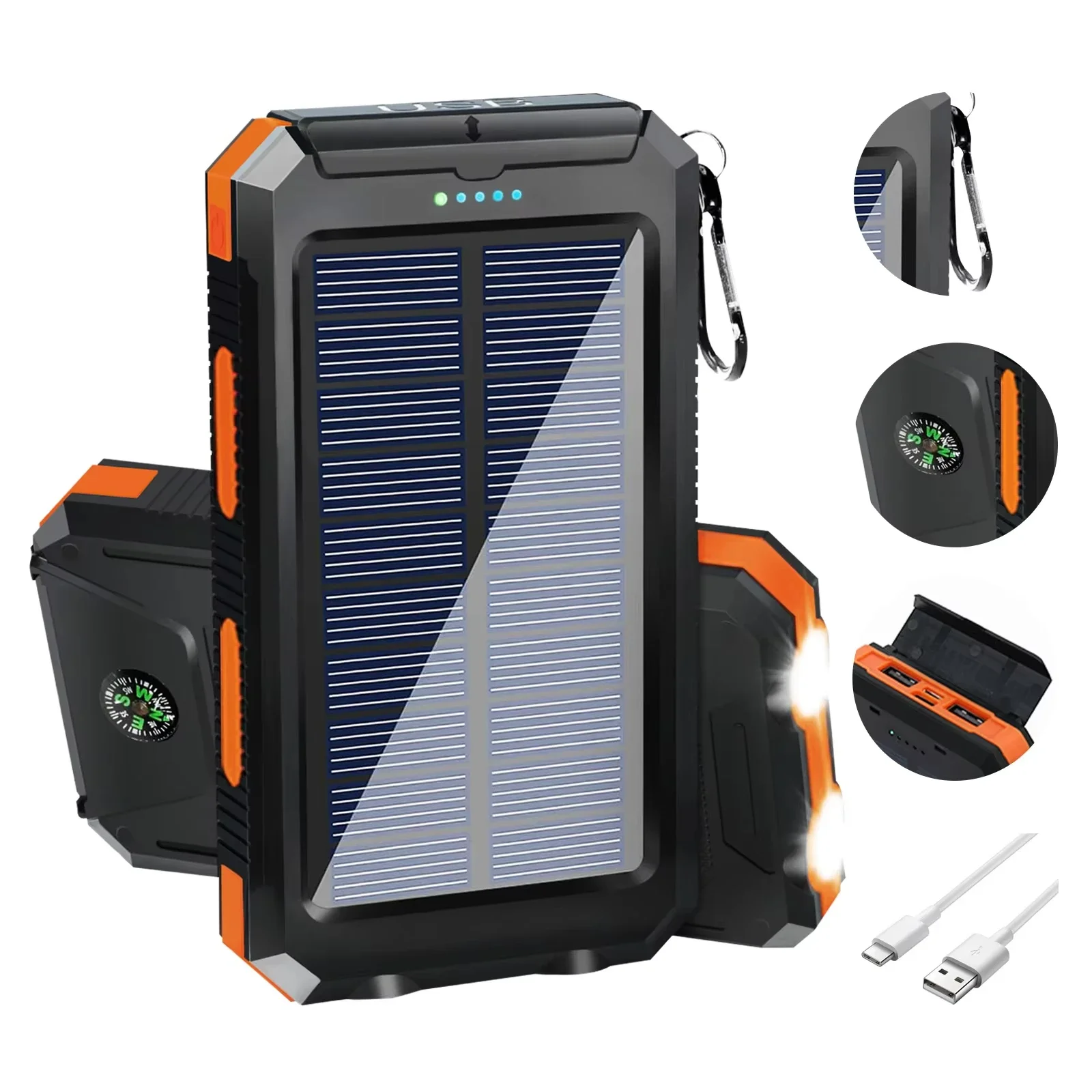 Waterproof Solar Power Bank 20 - Solar Emergency Charger recension och pris